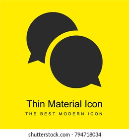 Speech bubble bright yellow material minimal icon or logo design