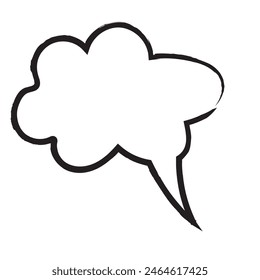 Speech bubble with brush stroke isolated on white background. Vector illustration. EPS 10