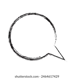 Speech bubble with brush stroke isolated on white background. Vector illustration. EPS 10