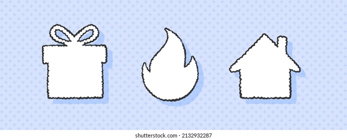 Speech Bubble. Speech bubbles of different shapes in the shape of a gift and a house. Vector illustration