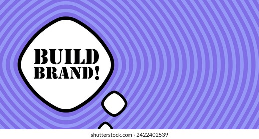 Speech bubble with Build brand text. Boom retro comic style. Pop art style. Vector line icon for Business and Advertising