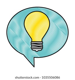 speech bubble with bulb