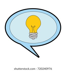 speech bubble with bulb
