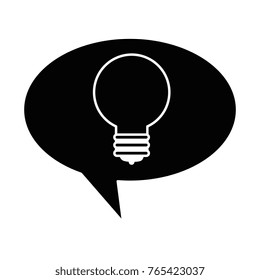speech bubble with bulb