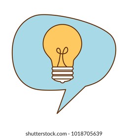 speech bubble with bulb light
