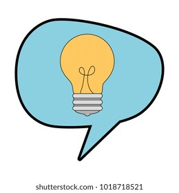 speech bubble with bulb light