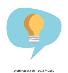 speech bubble with bulb light