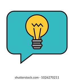 speech bubble with bulb light