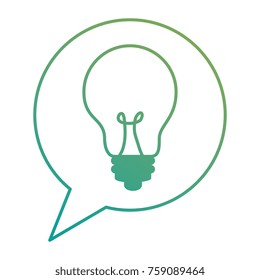 speech bubble with bulb light