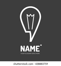 Speech bubble bulb. Vector logo design. Business concept icon.