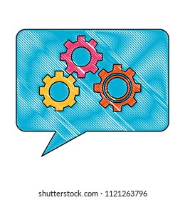 speech bubble business gears solution teamwork
