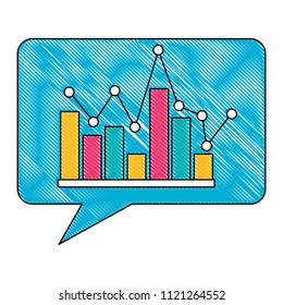 speech bubble business statistic bar graph finance
