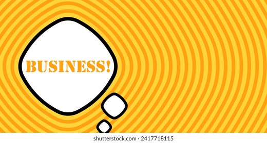 Speech bubble with Business text. Boom retro comic style. Pop art style. Vector line icon for Business and Advertising