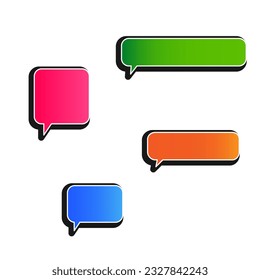 Speech bubble button logo icon sign Speech typing chat window Thinking symbol Cartoon outline window Balloon style Modern design Fashion print for clothes apparel greeting invitation card cover poster