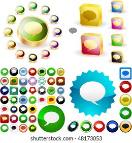 Speech bubble buttons.