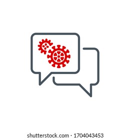 speech bubble call the hospital single line icon isolated on white. Perfect outline symbol Prevention Coronavirus Covid quarantine banner. Quality warning element consult a doctor with editable Stroke