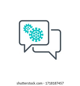 speech bubble call the hospital single line icon isolated on white. Perfect outline symbol Prevention Coronavirus Covid quarantine banner. Quality warning element consult a doctor with editable Stroke