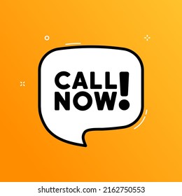 Speech Bubble With Call Now Text. Boom Retro Comic Style. Pop Art Style. Vector Line Icon For Business And Advertising.