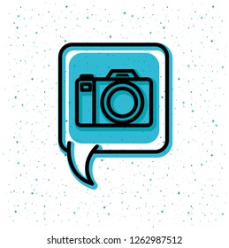 speech bubble with camera photographic trend icon
