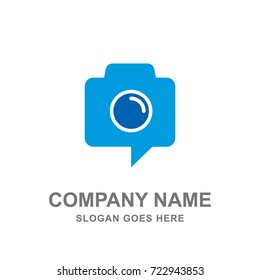 Speech Bubble Camera Photography Logo Vector Icon