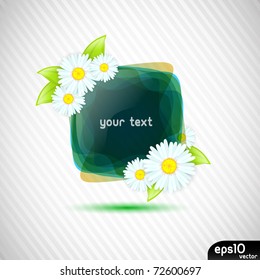 Speech bubble with camomile flower