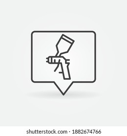 Speech Bubble with Car Paint Spray Gun vector thin line concept icon or design element