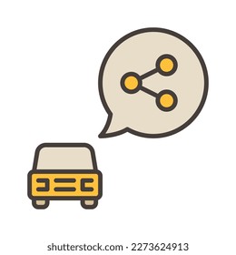 Speech Bubble and Car vector Car Sharing concept colored icon or logo element