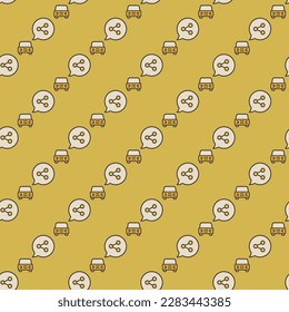 Speech Bubble and Car vector Car Sharing concept colored seamless pattern