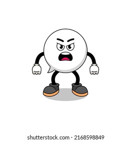 ilustración de caricatura de burbuja de habla con expresión furiosa, diseño de caracteres