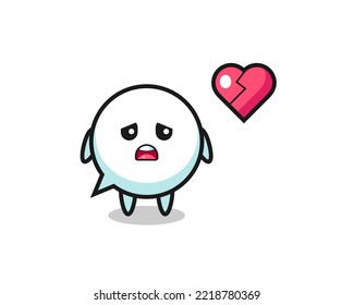 speech bubble cartoon illustration is broken heart , cute design