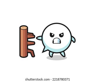 speech bubble cartoon illustration as a karate fighter , cute design