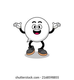 speech bubble cartoon searching with happy gesture , character design