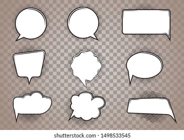 Speech Bubble Cartoon set with transparent background
