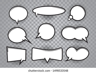 Speech Bubble Cartoon set with transparent background