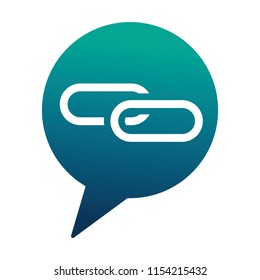 speech bubble with chain isolated icon