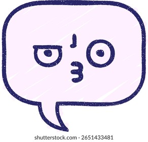 Speech Bubble Chalk Drawing in bright neon color