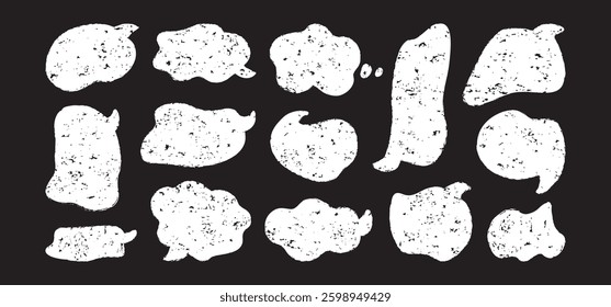 Speech bubble chalk icon, text frame white crayon design on blackboard, talk balloon charcoal, sketch doodle cloud wax, comic box grunge texture, cute chat hand draw. Cartoon vector illustration