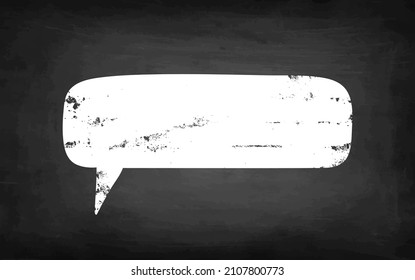Speech bubble. Chalk sketch on black background. Hand drawn vector illustration. Retro style.
