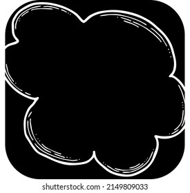 Bóveda de voz para símbolo de comunicación de chat. El globo de fondo vacío habla en la nube para chatear mensajes. Dibujo cómico. Ilustración vectorial retro dibujada a mano. Dibujo de línea.