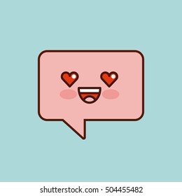 speech bubble character kawaii style vector illustration design