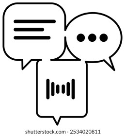 Speech bubble, chat balloon, talk messaging, text communication online in vector symbol illustration. Concept of discussion dialogue, thought bubble icon label conversation comic cartoon style.