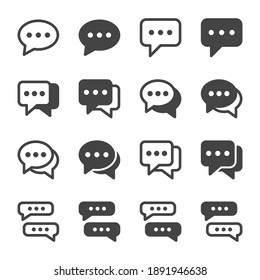 speech bubble and chat box with dots icon set,vector and illustration