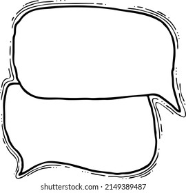 Sprechblase für Chat-Kommunikationssymbol. Leerer Hintergrund Ballon Talkwolke für Message Chat. Comic Cartoon Element. Handgezeichnet Retro Vintage Vektorgrafik. Einfache Linienzeichnung.