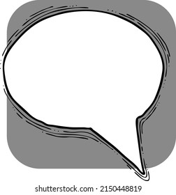 Sprechblase für Chat-Kommunikationssymbol. Leerer Hintergrund Ballon Talkwolke für Message Chat. Comic Cartoon Element. Handgezeichnete Retro-Vintage-Illustration. Einfache Comic-Zeichenkette.