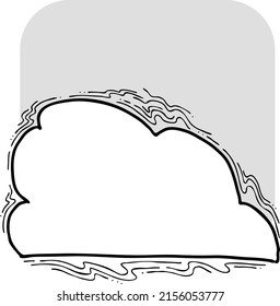 Speech bubble for chat communication symbol. Empty background balloon talk cloud for message chatting. Comic cartoon element. Hand drawn retro vintage illustration. Simple line comic cartoon drawing.