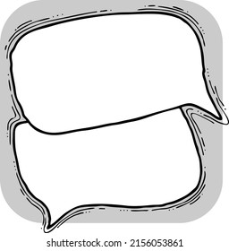 Sprechblase für Chat-Kommunikationssymbol. Leerer Hintergrund Ballon Talkwolke für Message Chat. Comic Cartoon Element. Handgezeichnete Retro-Vintage-Illustration. Einfache Comic-Zeichenkette.