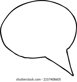 Burbuja de voz para símbolo de comunicación de chat. El globo de fondo vacío habla en la nube para chatear mensajes. Dibujo cómico. Ilustración vectorial dibujada a mano. Dibujo de línea simple.