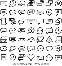Speech Bubble Chat Conversation Talk Message Icon Set. Perfect for user interface, new application
