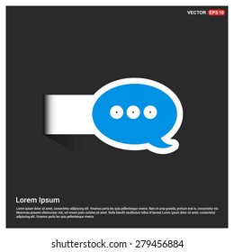 Speech Bubble Chat Icon - abstract logo type icon - blue icon on white sticker on black background. Vector illustration