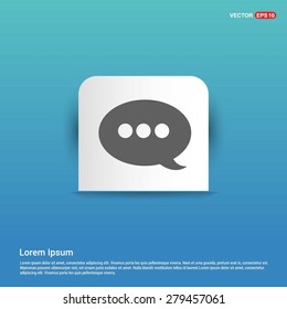 Speech Bubble Chat Icon - abstract logo type icon - white sticker on blue background. Vector illustration